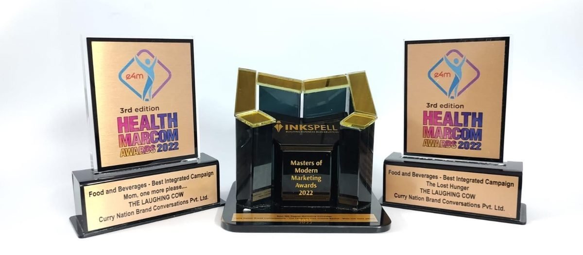 e4m Health Marcom and Inkspell trophies